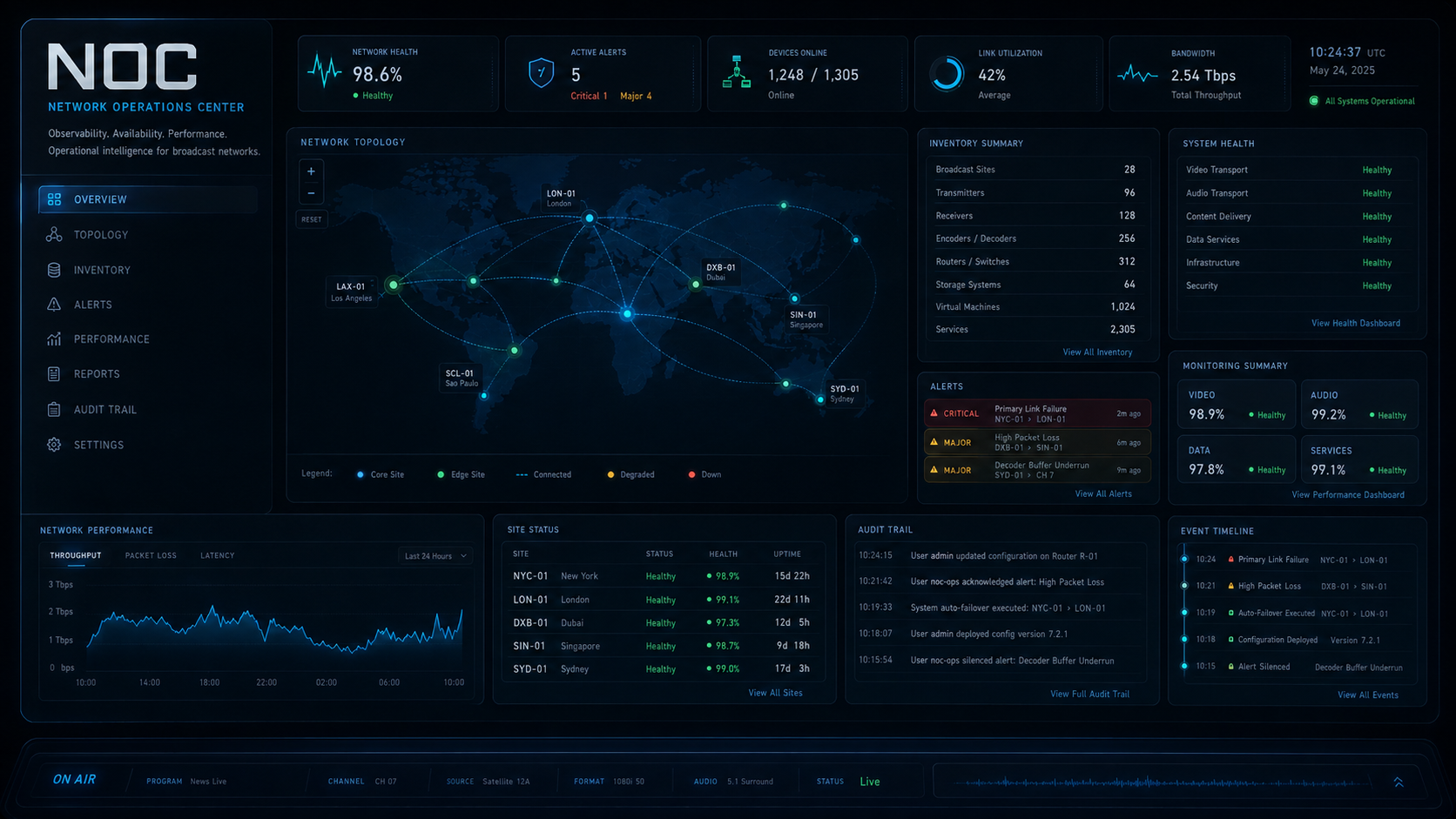 NOC dashboard